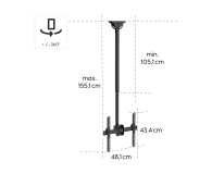Hama Uchwyt Sufitowy do TV VESA 400x400 obrotowy regulacja 65" - 1516991 - zdjęcie 3